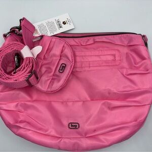 Lug scuffle disco pouch perfectly pink crossbody